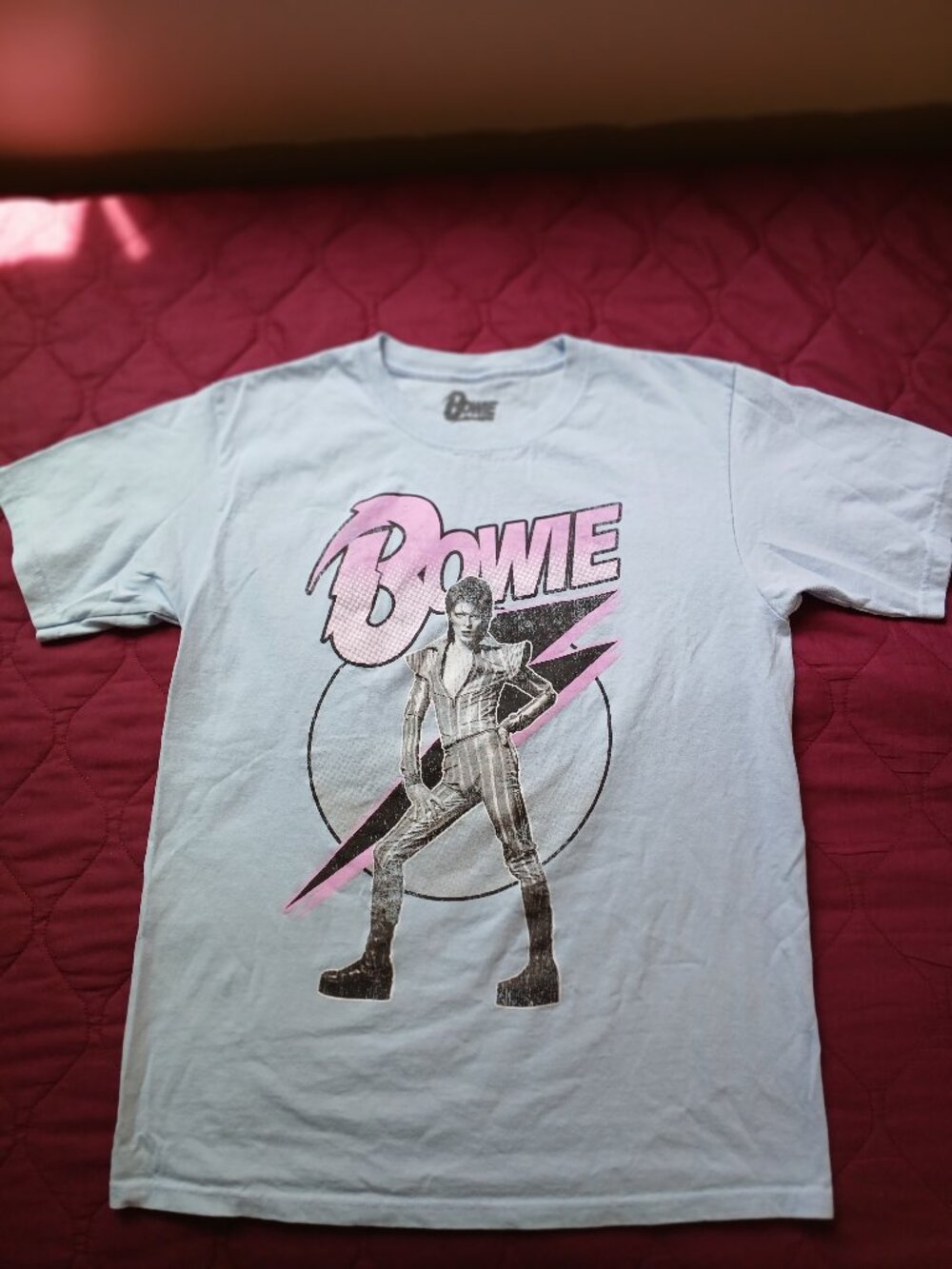 David Bowie T shirt ,  sky blue  size M.